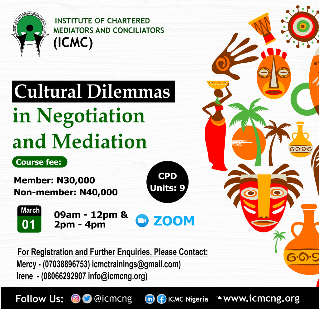 cultural dilemmas in Negotiation and Mediation