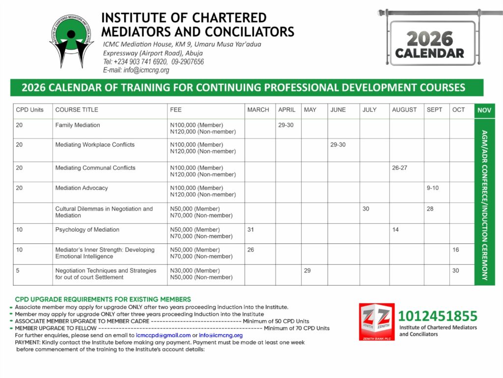 ICMC CPD Calendar